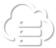 Cloud and hosting Icon white